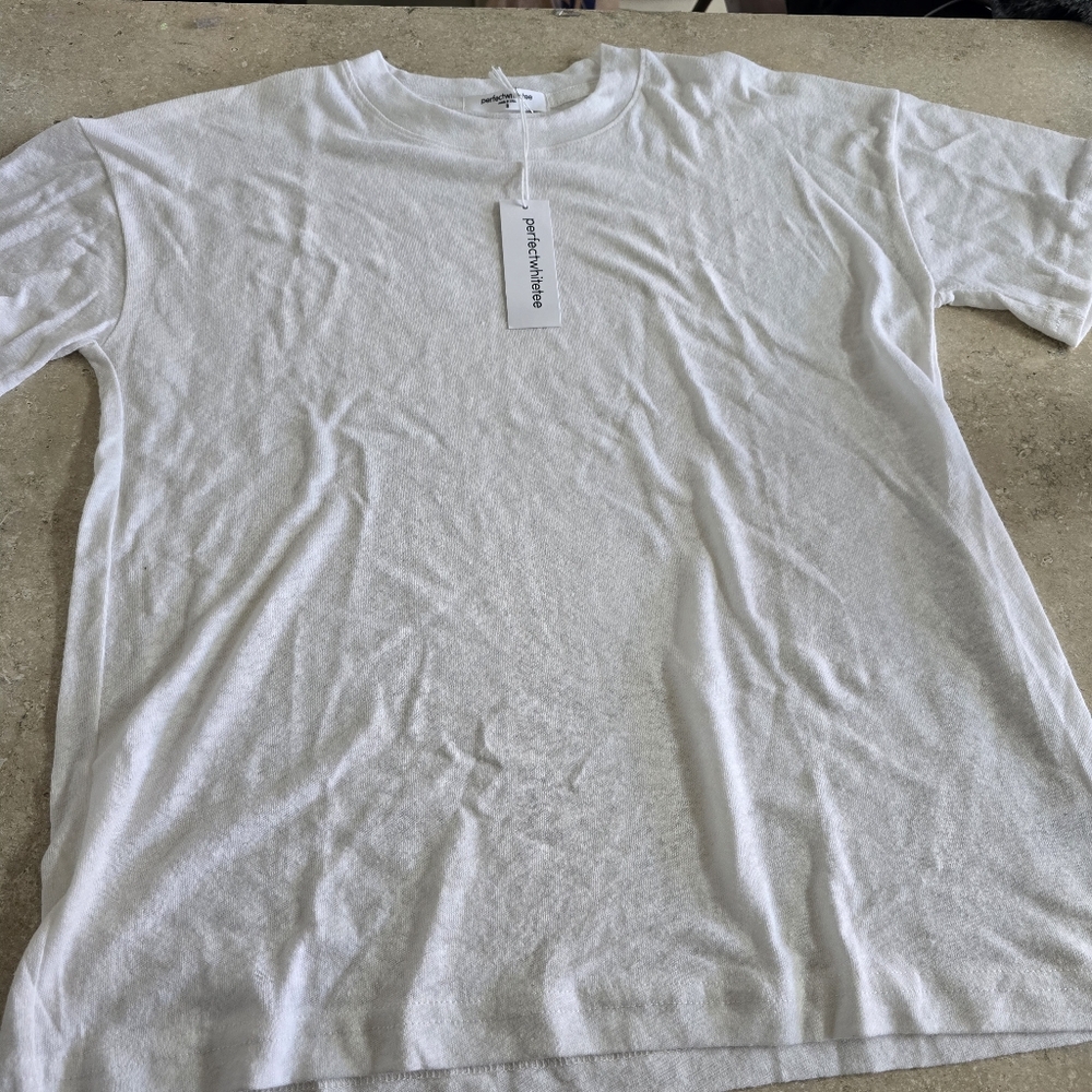 perfectwhitetee Classic White Short Sleeve Tee Sz Small